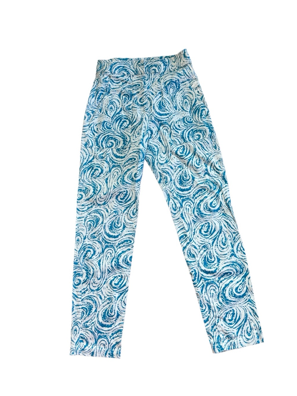 Groovy wave spiral print pants